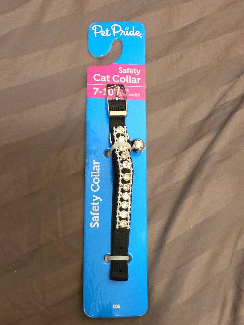 Black Safety Cat Collar with Decorative Rhinestones